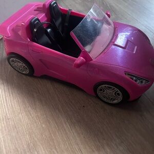 Barbie Glam Pink Glitter Convertible Car with Seat Belts 2016 Mattel - USED